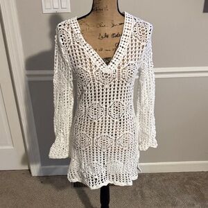 La Blanca Ivory Crochet Swim Cover-Up